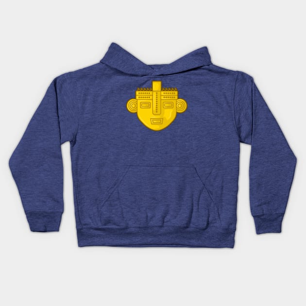 Ancient South American Deity Kids Hoodie by Drumsartco